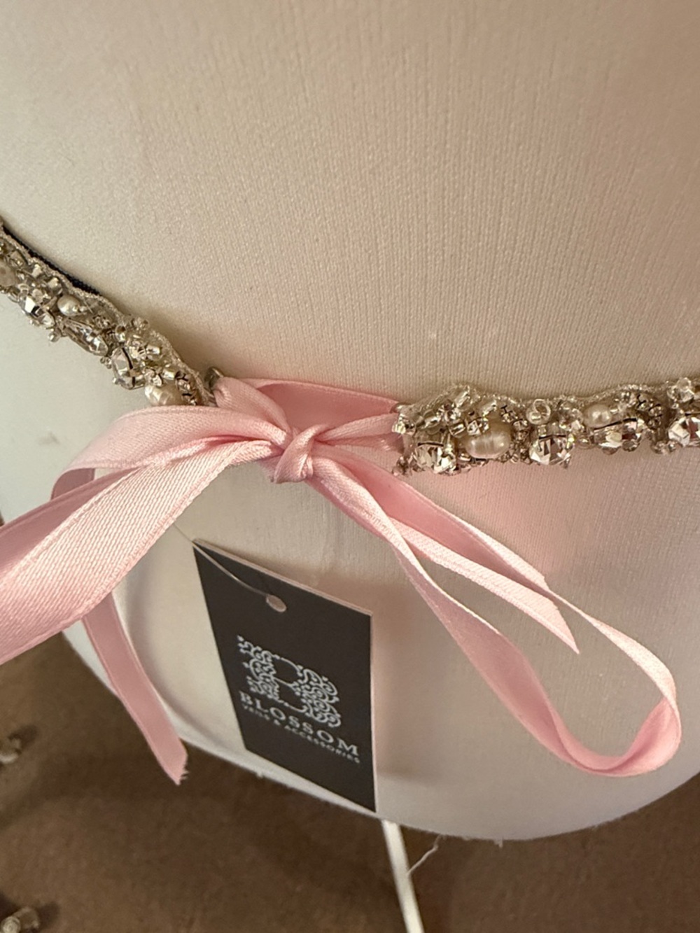 Blossom Veils & Accessories
Classic Skinny Sash Belt Pearl and Rhinestone - Picture 6 of 11